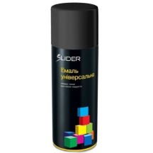 Емаль SLIDER універсальна 9005 чорна глянцева., аер. 400 мл